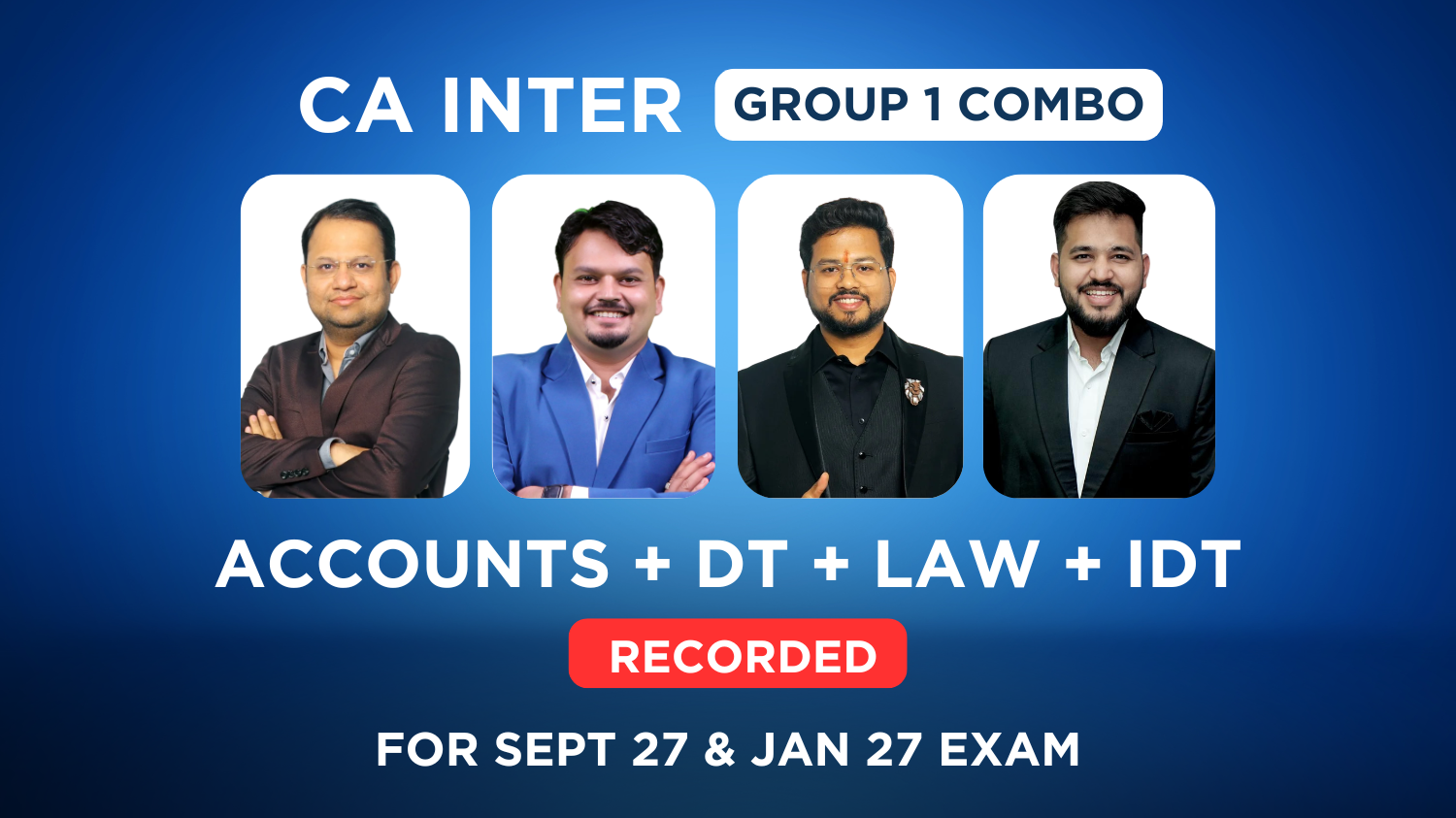 CA Inter Group 1 Regular Recorded Batch Combo | Sept 26_Jan 27