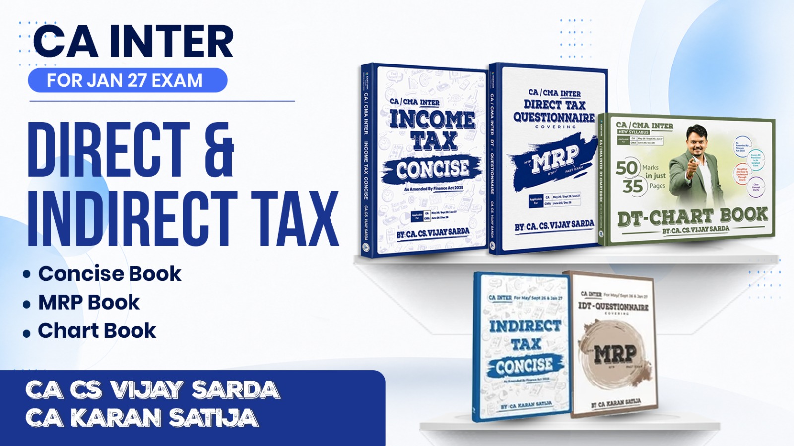 CA Inter Direct Tax & Indirect Tax Book Set For Jan 27 Exam | CA Vijay Sarda & CA Karan Satija